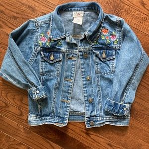 Girls Embroidered Denim Jean Jacket 5/6